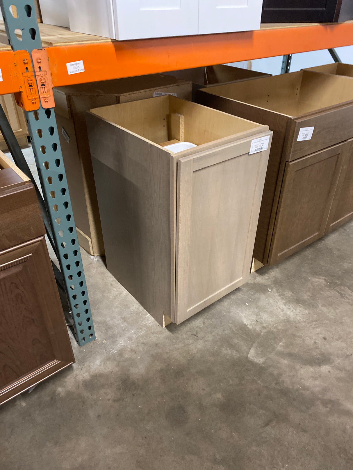 Sinclair 18 in. W x 24 in. D x 34.5 in. H Assembled Kitchen Waste Base Cabinet in Shaker Light Oak