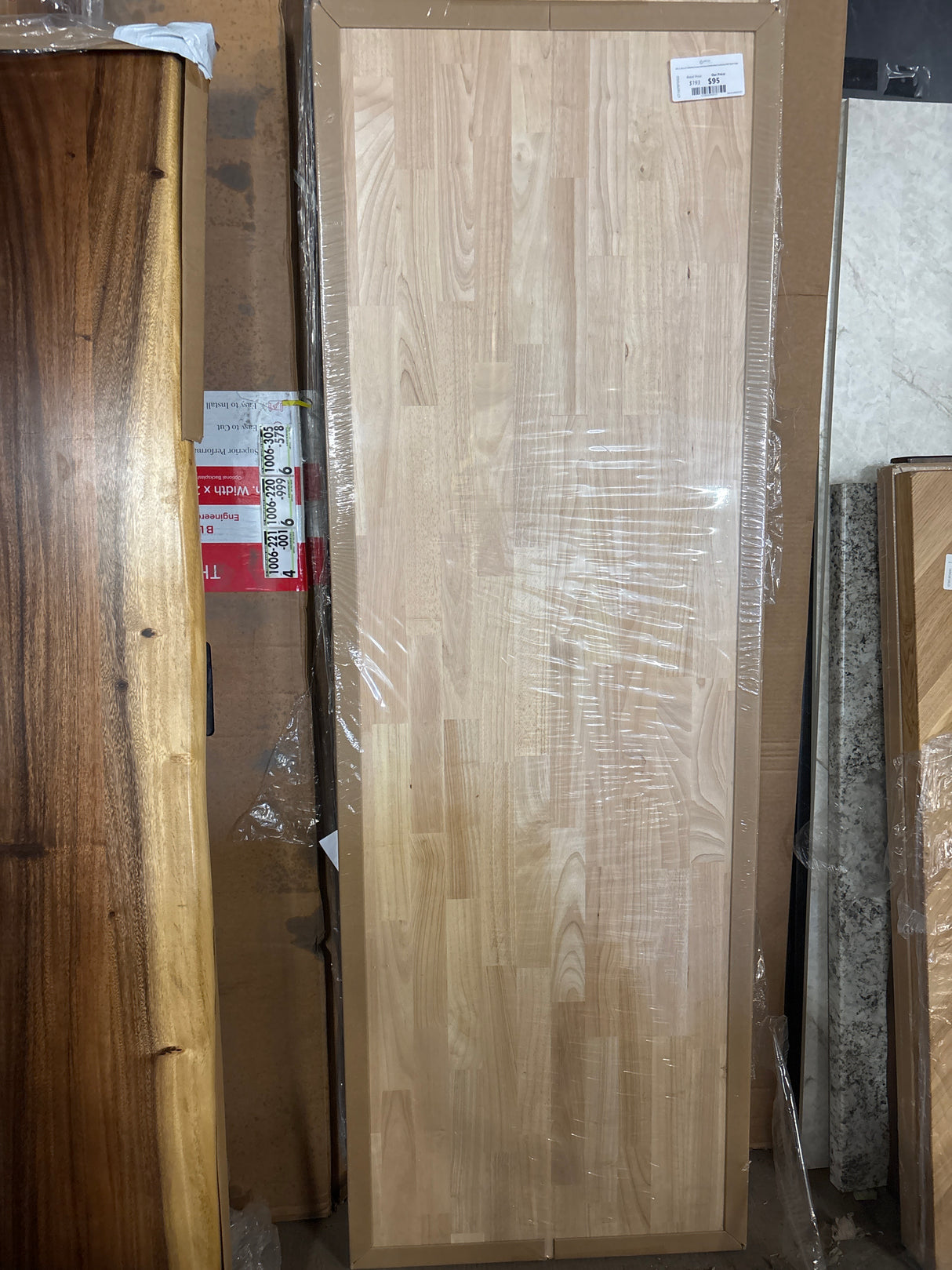 6 ft. L x 25 in. D Unfinished Hevea Solid Wood Butcher Block Countertop With Square Edge