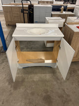37 in. Single Sink Pearl Gray Bath Vanity with White Cultured Marble Top (Assembled)