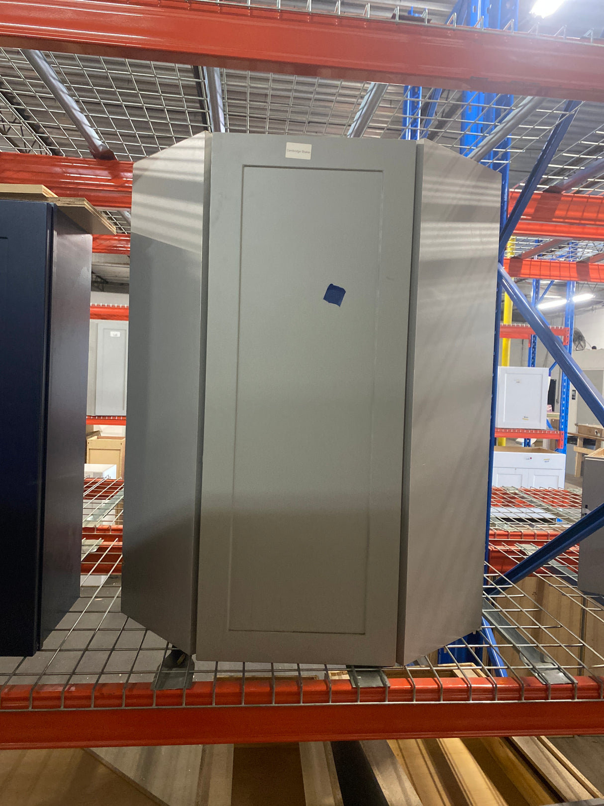 Cambridge Gray Shaker Assembled Corner Wall Cabinet with 1 Soft Close Door (24 in. W x 12.5 in. D x 42 in. H)