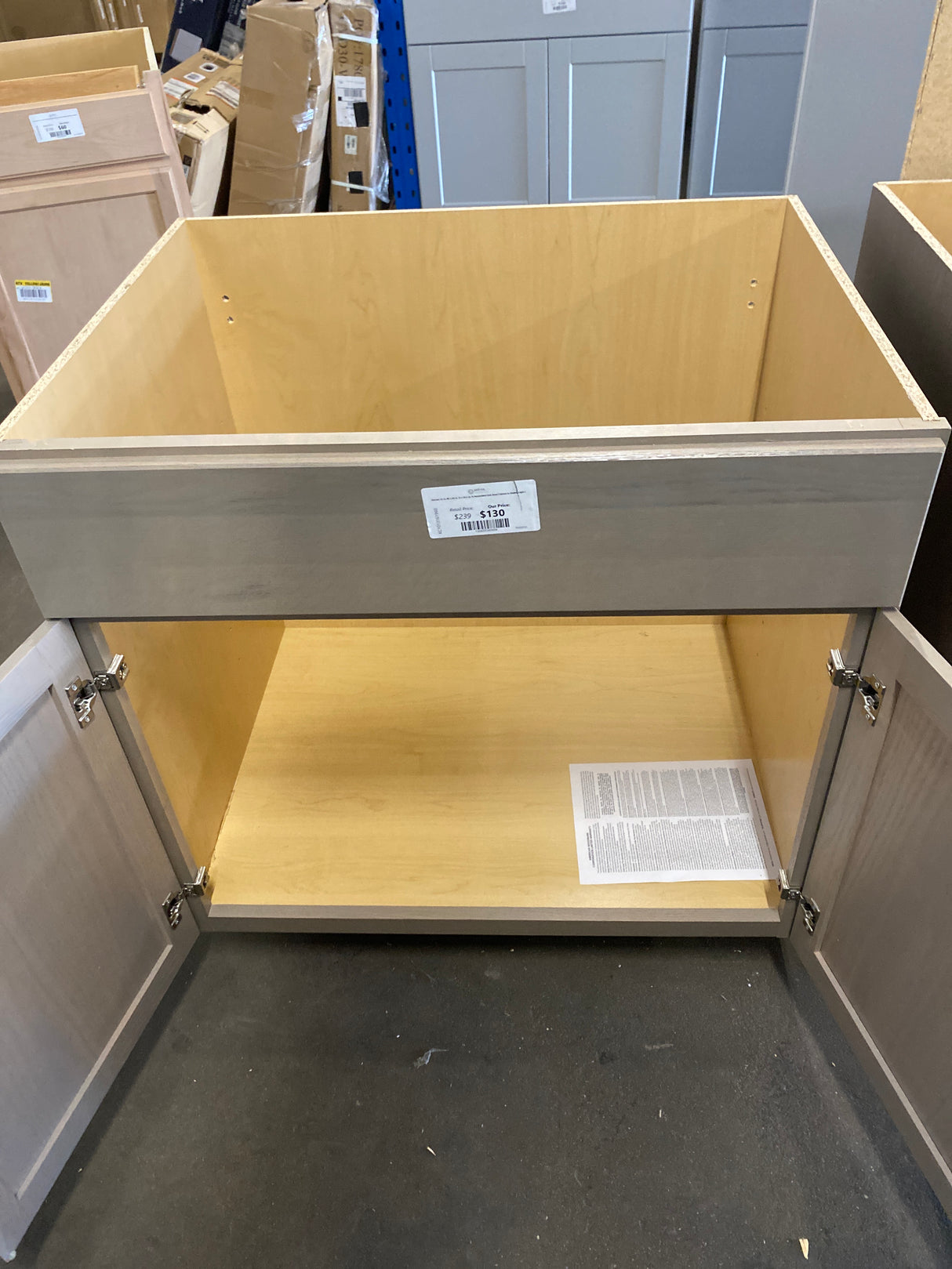 Sinclair 33 in. W x 24 in. D x 34.5 in. H Assembled Sink Base Cabinet in Shaker Light Oak