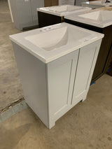 24 in. W x 19 in. D x 33 in. H Single Sink Freestanding Bath Vanity in Pearl Gray with White Cultured Marble Top