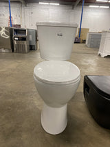 19 in. Rear Discharge Toilet 2-Piece 1.0/1.6 GPF Dual Flush Round Toilet in White, Seat Included