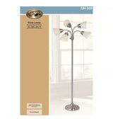 66 in. Satin Nickel Floor Lamp with 5 Plastic Bell Shades