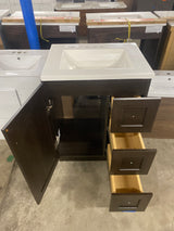 Bannister 31 in. Single Sink White Bath Vanity with Granite-Look Colorpoint White Cultured Marble Top (Assembled)