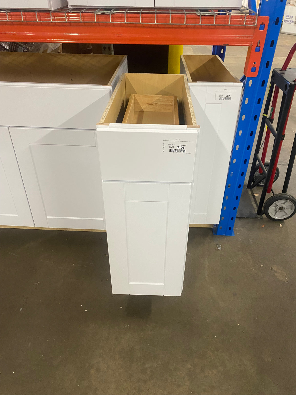 Shaker Satin White Stock Assembled Base Kitchen Cabinet with Ball-Bearing Drawer Glides (12 in. x 34.5 in. x 24 in.)