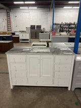 StarrySky 54 inch Undermount Single Sink Freestanding Bath Vanity in White with Epoxied Top