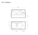 Lisse 16 in. Concrete Composite Rectangle Wall-Mounted Sink With 4 in. Basin Right Side Faucet Mount in Matte Terracotta
