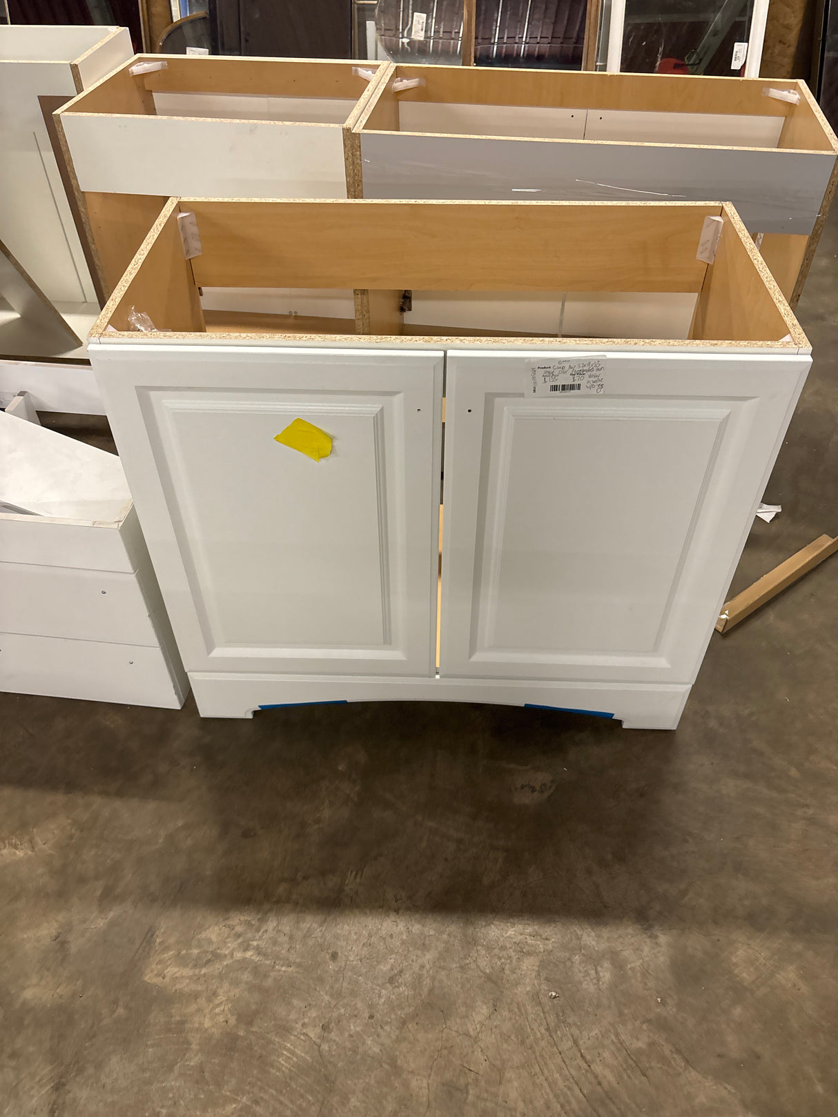 Glacier Bay 37 in. W x 19 in. D x 35 in. H Single Sink Freestanding Bath Vanity in White without top