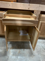 Hampton 30 in. W x 24 in. D x 34.5 in. H Assembled Base Kitchen Cabinet in Natural Hickory with Drawer Glides