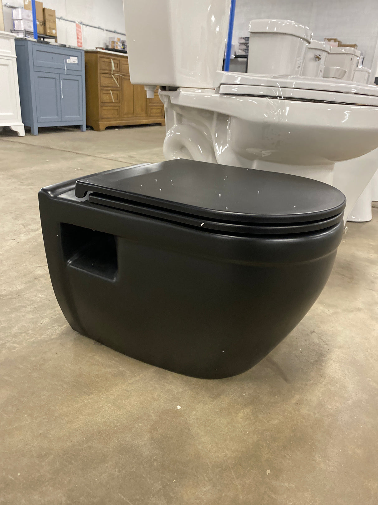 Ivy Elongated Toilet Bowl Only in Matte Black