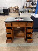 Hampton Harbor 44 in. W x 23 in. D x 35 in. H Single Sink Freestanding Bath Vanity in Sequoia with Black Granite Top
