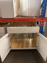 Westfield Feather White Assembled Sink Base Kitchen Cabinet (36 in. W x 23.75 in. D x 35 in. H)