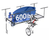 OHK Series 48 in. W x 96 in. D x 22-40 in. H Ceiling Mounted Overhead Garage Storage Rack with Accessory Hooks in Black