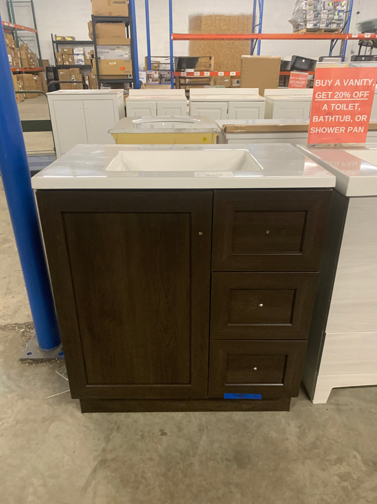 Bannister 31 in. Single Sink Dusk Bath Vanity with White Cultured Marble Top (Assembled)