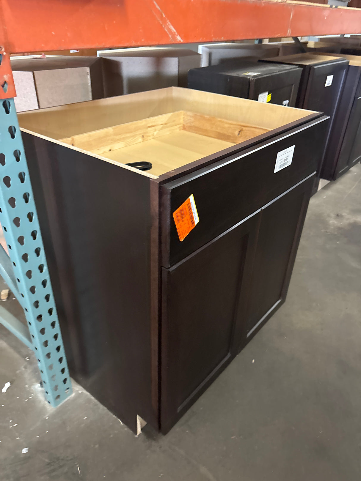 Shaker Java Stock Assembled Base Kitchen Cabinet with Ball-Bearing Drawer Glides (30 in. x 34.5 in. x 24 in.)