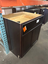 Shaker Java Stock Assembled Base Kitchen Cabinet with Ball-Bearing Drawer Glides (30 in. x 34.5 in. x 24 in.)