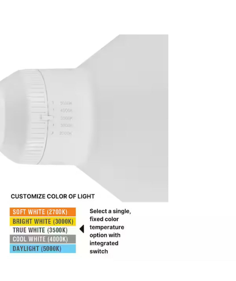 150-Watt Equivalent PAR38 Dimmable CEC Flood Dusk to Dawn with Selectable Color Temperature LED Light Bulb (1-Pack)