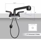 8 in. H x 10.1 in. W x 9.8 in. D Matte Black Utility Sink Faucet, Laundry Room Faucet with Pull Out Sprayer