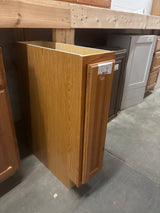 Hampton 9 in. W x 24 in. D x 34.5 in. H Assembled Full Height Door Base Kitchen Cabinet in Medium Oak