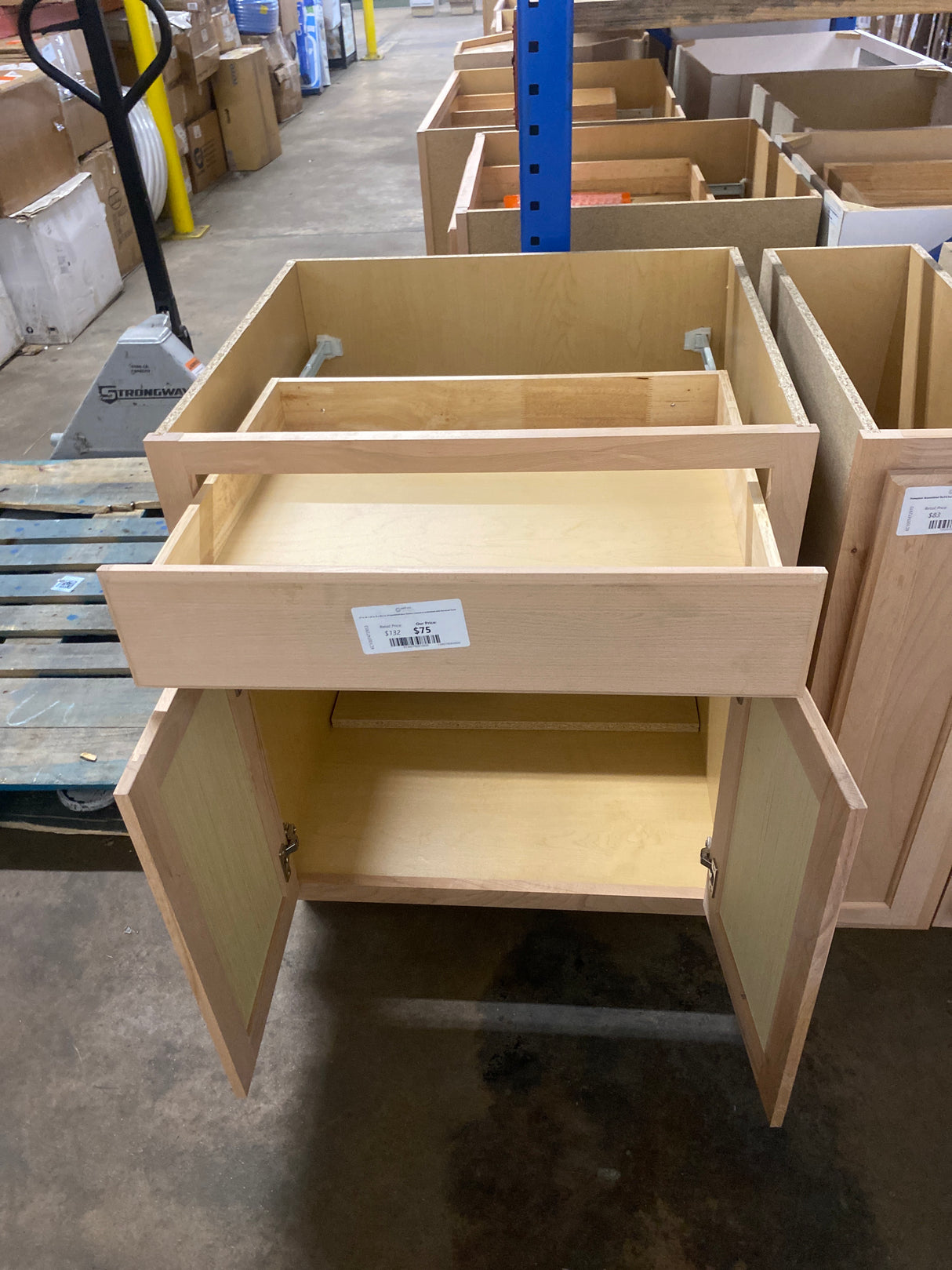 27 in. W x 24 in. D x 34.5 in. H Assembled Base Kitchen Cabinet in Unfinished with Recessed Panel