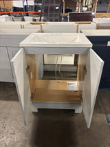24 in. W x 19 in. D x 33 in. H Single Sink Freestanding Bath Vanity in Pearl Gray with White Cultured Marble Top