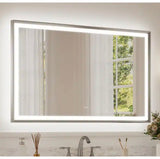 30 in. H x 48 in. W Morden LED Bathroom Vanity Mirror with 0.8 in. Beveled Frame in Brushed Nickel