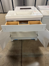 Everdean 37 in. W x 19 in. D x 34 in. H Single Sink Bath Vanity in Pearl Gray with White Cultured Marble Top