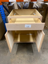 27 in. W x 24 in. D x 34.5 in. H Assembled Base Kitchen Cabinet in Unfinished with Recessed Panel