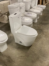 St. Tropez 1-Piece 1.1/1.6 GPF Dual Flush Elongated Toilet in Glossy White