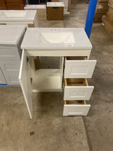 Bannister 31 in. W x 19 in. D x 35 in. H Single Sink Freestanding Bath Vanity in White with White Cultured Marble Top