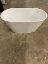 51 in. x 27.5 in. Acrylic Free Standing Soaking Bathtub Modern Flatbottom Freestanding Alone Soaker Bathtub in White