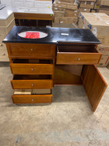 Hampton Harbor 48 in. W x 22 in. D x 35 in. H Single Sink Freestanding Bath Vanity in Sequoia with Black Granite Top