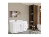 Wyndham 48 in. 2-Door 4-Drawer Bath Vanity Cabinet Only in Semi-Gloss White (Ready to Assemble)