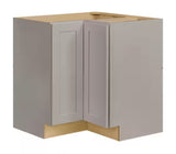 Avondale 36 in. W x 24 in. D x 34.5 in. H Ready to Assemble Plywood Shaker Lazy Susan Corner Cabinet in Dove Gray