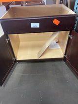 Shaker Java Stock Assembled Sink Base Kitchen Cabinet (36 in. x 34.5 in. x 24 in.)