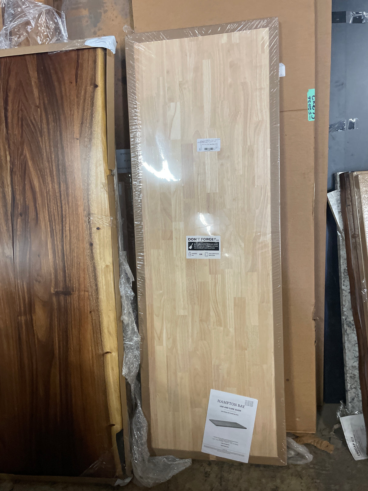 6 ft. L x 25 in. D Unfinished Hevea Solid Wood Butcher Block Countertop With Square Edge