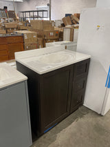 Bannister 31 in. Single Sink Dusk Bath Vanity with White Cultured Marble Top (Assembled)