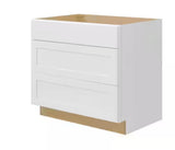 Avondale 36 in. W x 24 in. D x 34.5 in. H Ready to Assemble Plywood Shaker Cooktop Base Kitchen Cabinet in Alpine White