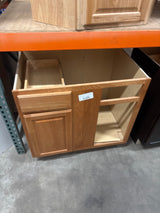 Hampton 36 in. W x 24 in. D x 34.5 in. H Assembled Blind Base Cabinet in Medium Oak