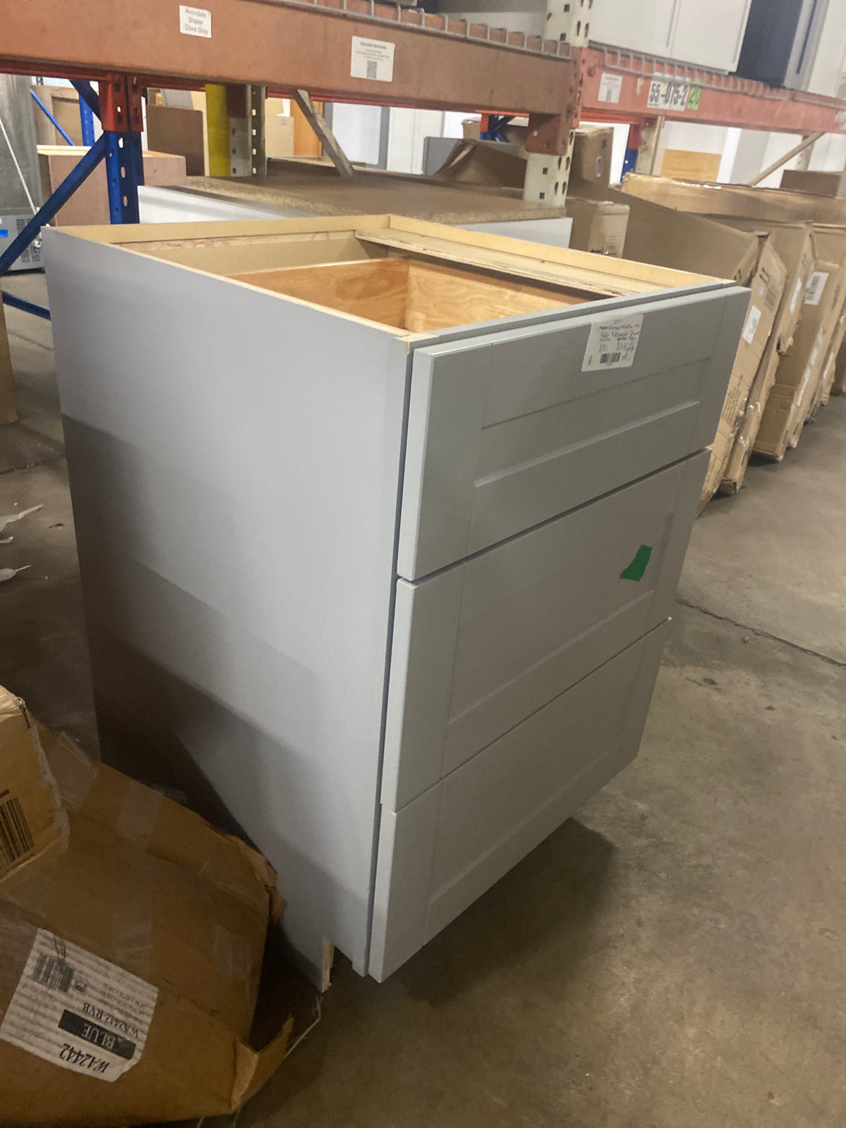 Richmond Vesuvius Gray Plywood Shaker Ready to Assemble Drwer Base Kitchen Cabinet Sft Cls 24 in W x 24 in D x 34.5 in H