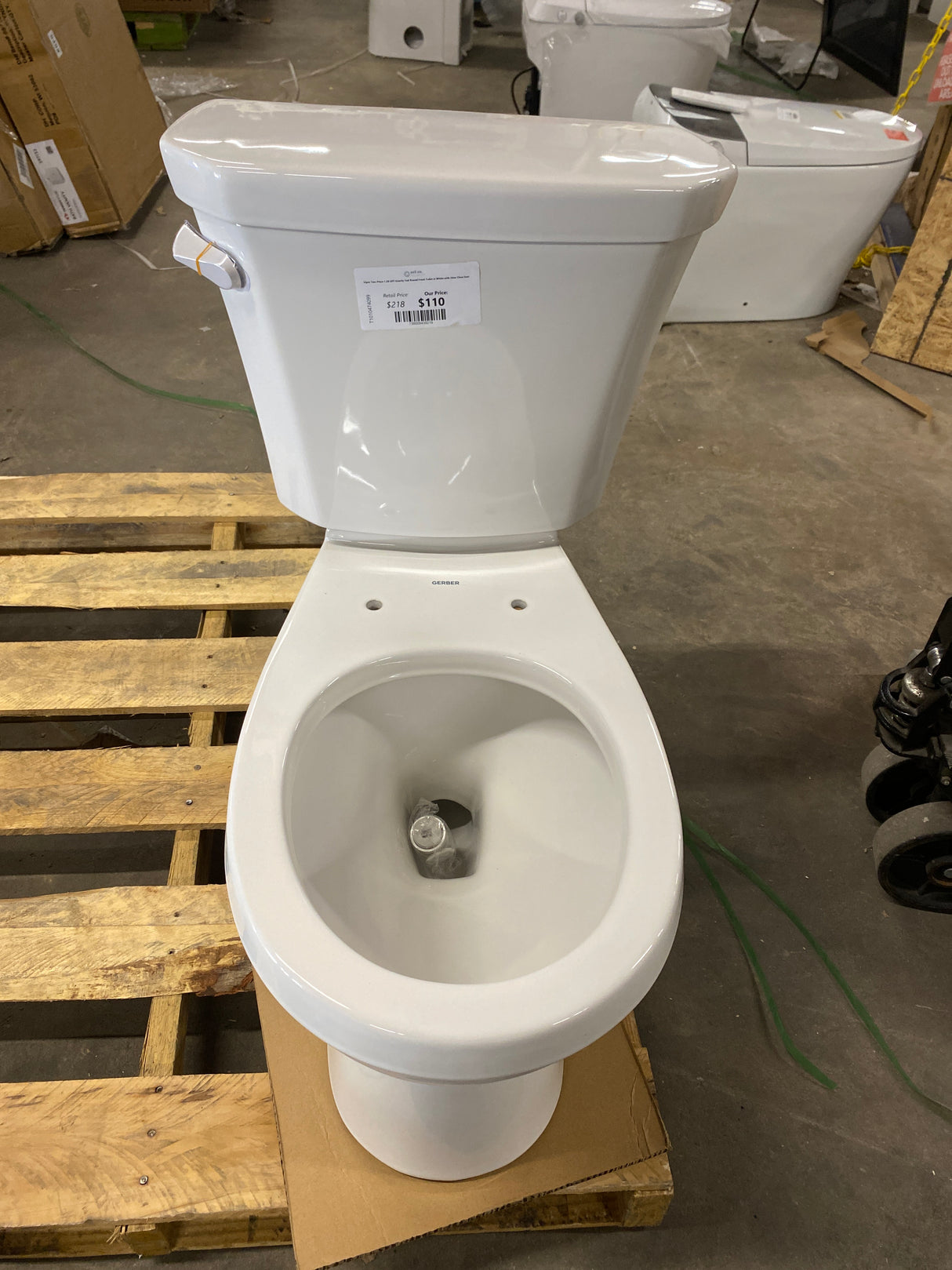 Viper Two-Piece 1.28 GPF Gravity Fed Round Front Toilet in White with Slow Close Seat