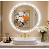 30 in. W x 30 in. H Round LED Anti-Fog Frameless With Front Light And Backlight Wall Mirror Bathroom Vanity Mirror