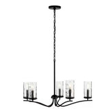 Thorna 5-Light Chandelier with Clear Water Glass in Black