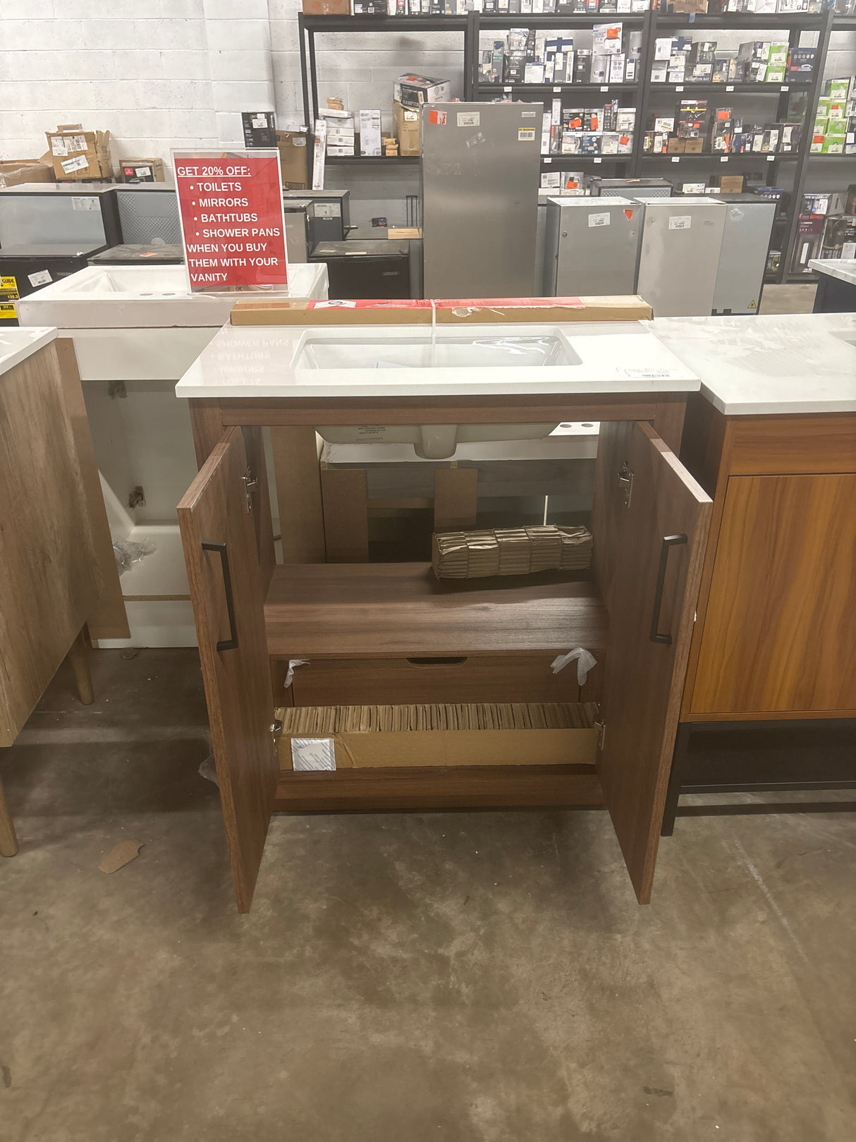 Huckleberry 30 in. W x 19 in. D x 34 in. H Single Sink Bath Vanity in Spiced Walnut with White Engineered Stone Top