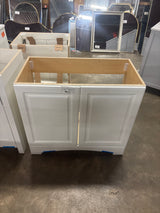 Glacier Bay 37 in. W x 19 in. D x 35 in. H Single Sink Freestanding Bath Vanity in White with White Cultured Marble Top