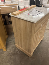 Doveton 30 in. W x 19 in. D x 34.50 in. H Freestanding Vanity in Weathered Tan with White Engineered Stone Top