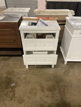 Autumn 24 in. W x 19 in. D x 34 in. H Single Sink Bath Vanity in White with White Engineered Stone Top