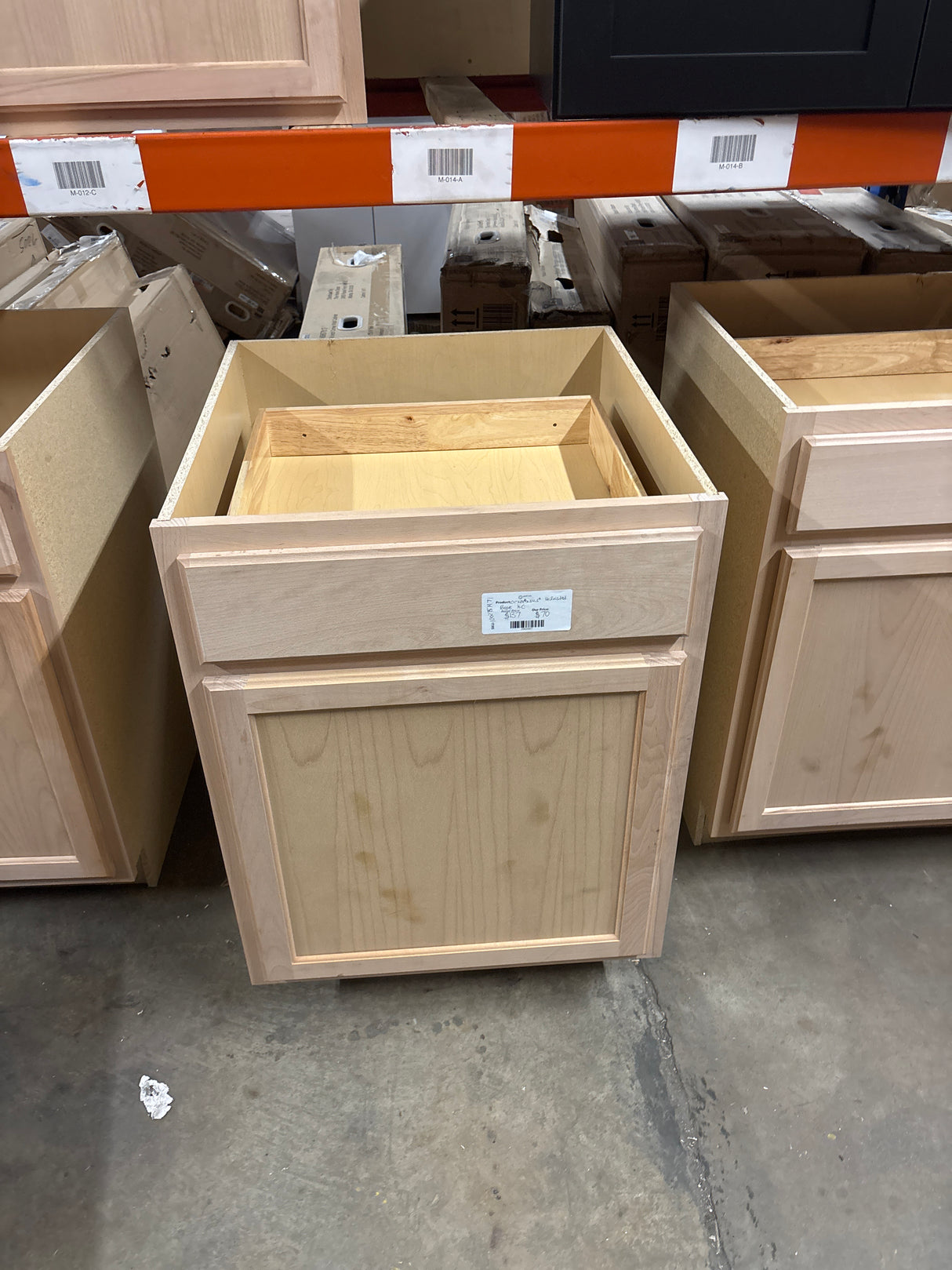 Recessed Panel 24 in. W x 24 in. D x 34.5 in. H Assembled Base Kitchen Cabinet in Unfinished