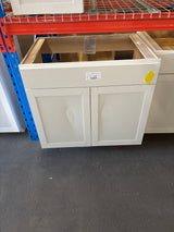 Westfield Feather White Shaker Stock Assembled Base Kitchen Cabinet (36 in. W x 23.75 in. D x 35 in. H)